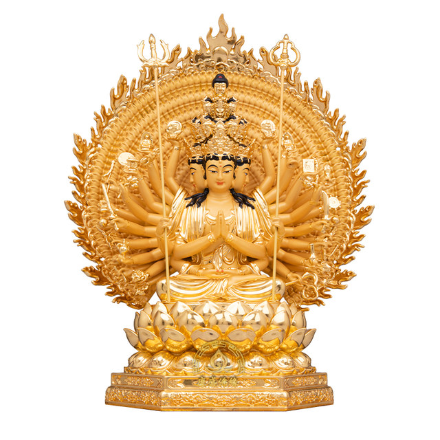 Bronze Chinese style living room Thousand-Armed Guanyin Bodhisattva Buddha ornaments