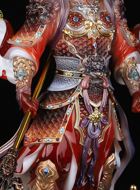 汉白玉马将军摆件家用招财工艺品