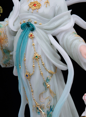 嫦娥仙子神像汉白玉中式桌面摆件