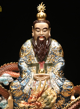 佛源铜三清道祖神像纯铜骑牛老君