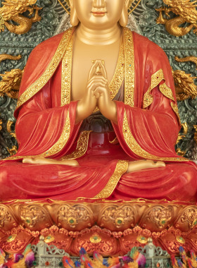 纯铜珐琅彩大日如来佛像寺庙摆件