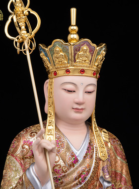 纯铜珐琅娑婆三圣像供奉家用摆件
