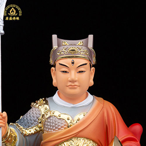 华光大帝神像汉白玉彩绘三眼华光马王爷马元帅马天君道家供奉摆件 - 图0