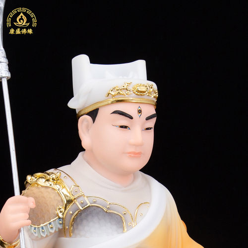 华光大帝神像汉白玉彩绘三眼华光马王爷马元帅马天君道家供奉摆件 - 图1
