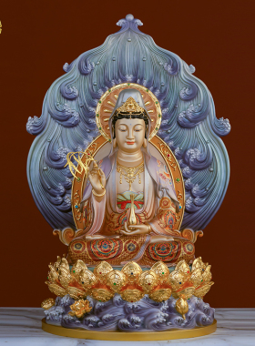 娑婆三圣佛像家用供奉摆件黄铜