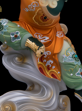 雷震子神像家用供奉汉白玉保平安