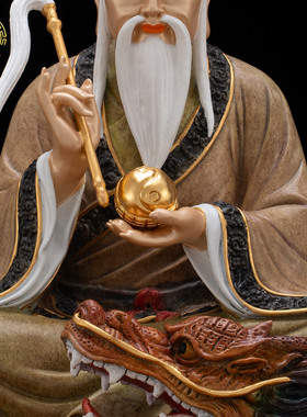 黄铜祖师爷鸿钧老祖神像客厅摆件