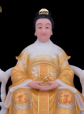 汉白玉中式金花娘娘银花娘娘神像