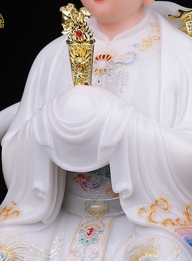 汉白玉石雕客厅碧霞元君神像泰山