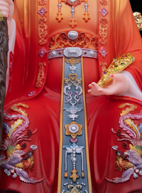 汉白玉泰山奶奶神像摆件中式客厅