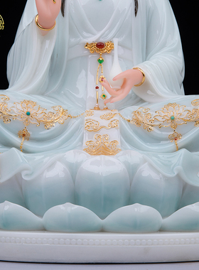 慈航道人佛像汉白玉中式客厅彩绘