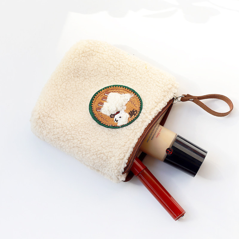 可爱小绵羊拉链化妆包小巧便携口红卫生巾收纳包ins简约学生少女,淘宝优惠券,粉丝福利购,淘宝优惠卷