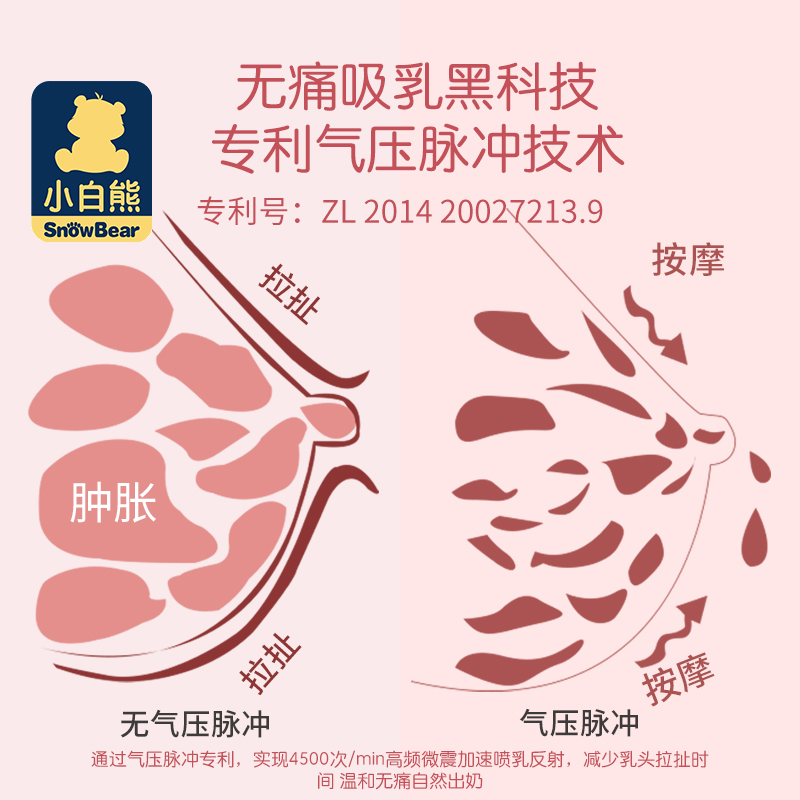 小白熊母婴用品专卖店小白熊吸奶器单边吸奶器全自动正品电动母乳收集器孕妇产后1