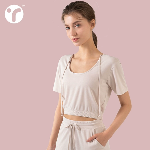 英瑞特 Летняя дышащая футболка, одежда для йоги, короткий рукав, красивая спина