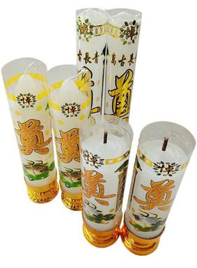 祭奠清明防风灵堂无烟白蜡烛