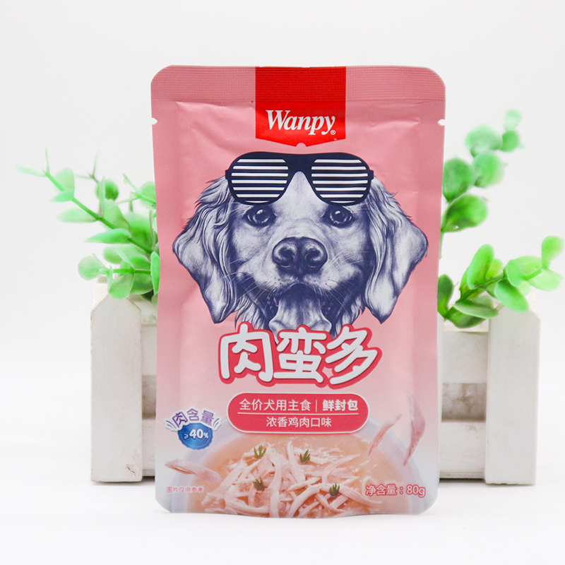 Wanpy顽皮肉蛮多鲜封包狗罐头鲑鱼鸡肉泰迪狗零食妙鲜狗湿粮拌饭
