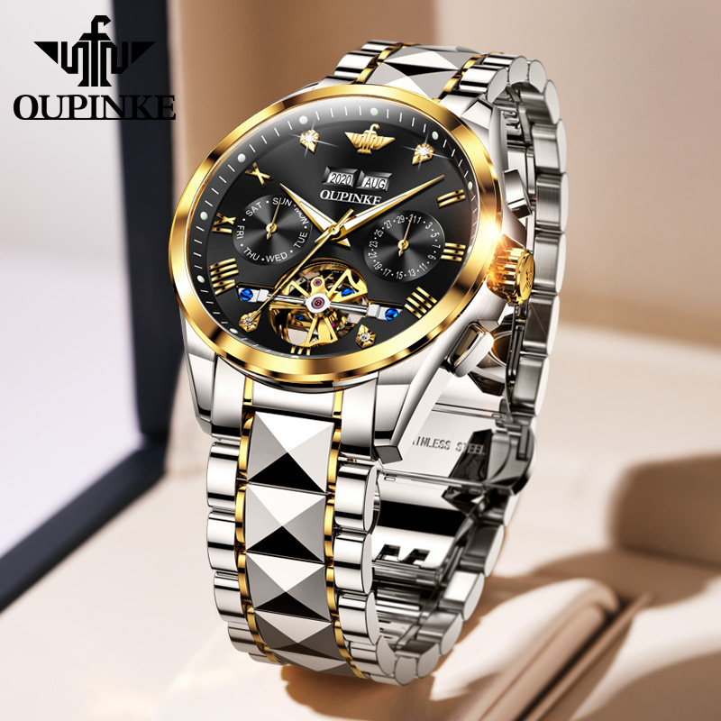 瑞士欧品客男士十大镂空防水机械表 雷炫国产腕表