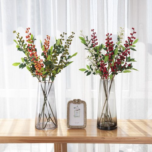 70CM Artificial Red Berries Branch Christmas Tree Ornaments - 图0