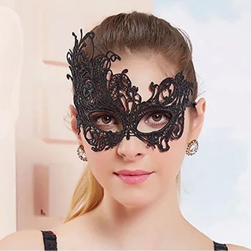 Halloween Half Face Mask Luxury Masquerade Women Dress Chris - 图0