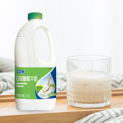 得益0蔗糖大桶酸奶桶装1.1kg/桶无蔗糖风味酸牛奶生牛乳低温酸奶 - 图0