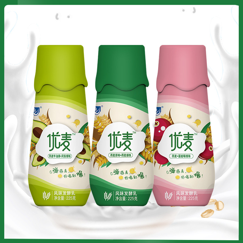 得益优麦爆珠酸牛奶燕麦225g/瓶*6益生菌生牛乳谷物酸奶低温冷藏,淘宝优惠券,粉丝福利购,淘宝优惠卷