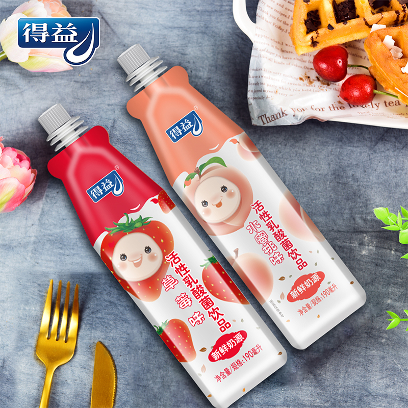 得益乳酸菌饮品190ml*10活性乳酸菌袋装含乳牛奶饮品整箱 - 图0