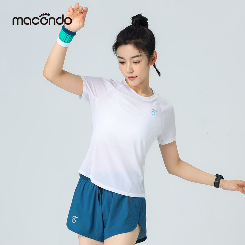 马孔多夏季运动速干衣健身男女上衣透气吸湿训练服跑步短袖t恤7代