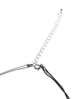 s.deer双层立体几何吊坠项链