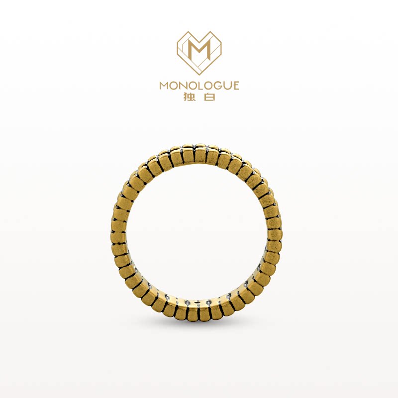 MONOLOGUE monologue authority trendy retro gold copper coin ring couple ring birthday gift