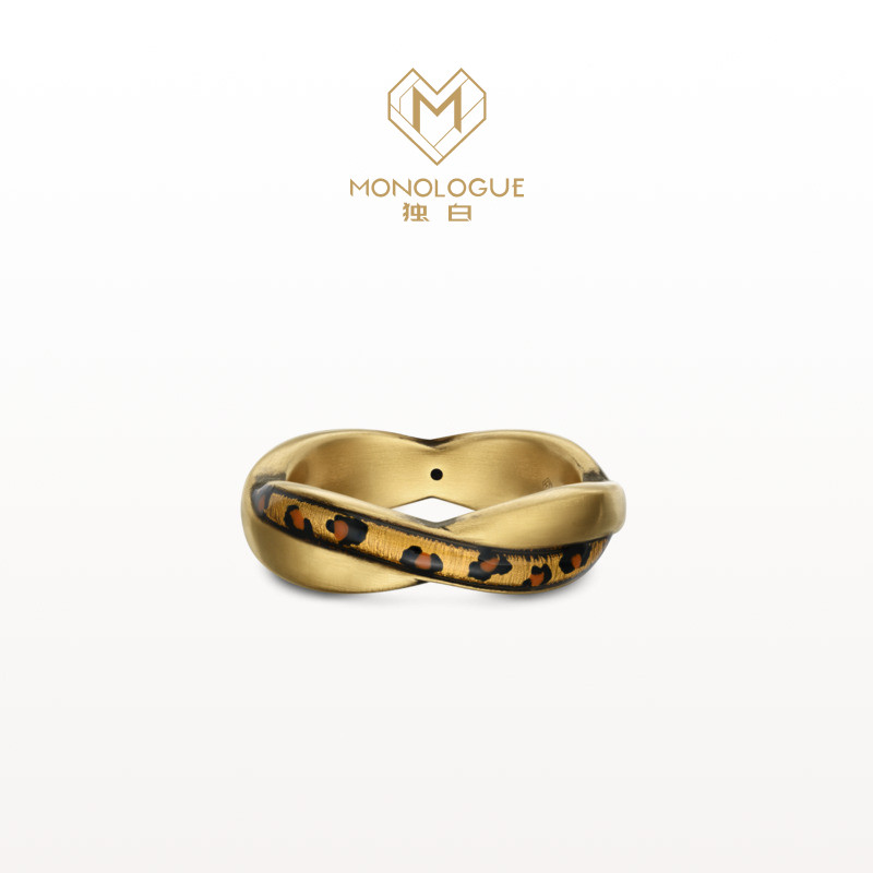 MONOLOGUE Monologue Ancient Persian Classic Leopard Print Lines Gilt Retro Gold Ring