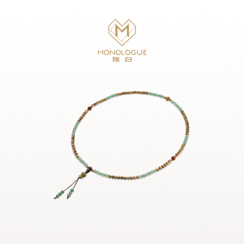 MONOLOGUE独白北纬三十度复古黄金绿棋楠念珠项链MRV108新年礼,淘宝优惠券,粉丝福利购,淘宝优惠卷