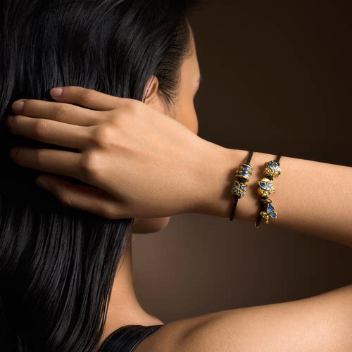 MONOLOGUE独白北纬三十度鎏彩蝴蝶转运珠复古黄金配绳生日礼 - 图0