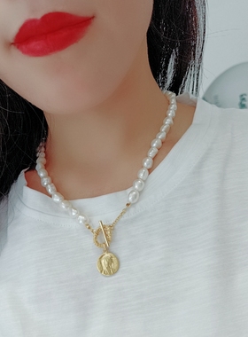 小众设计天然淡水珍珠哑光圆盘