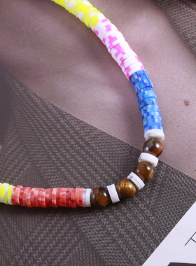 女彩色手工串珠简约项链