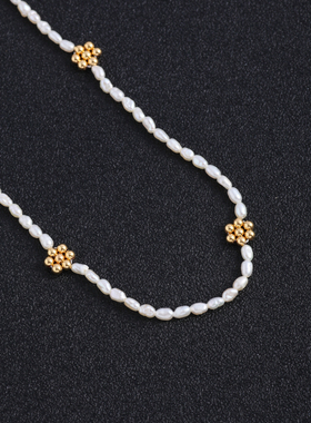 小众设计ins珍珠项链金属女
