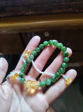 天然原矿和田玉碧玉手链设计款女款玉石手串送女友闺蜜生日礼物