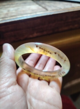 50圈口天然无烧无染色玉髓手镯玛瑙玉镯女友生日礼物