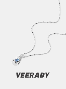 薇拉蒂S925纯银海蓝宝吊坠项链