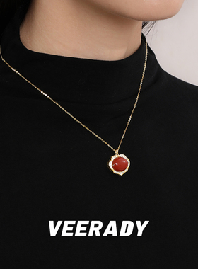 薇拉蒂S925纯银天然南红玛瑙项链