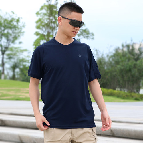 美国BMT黑峰战术T恤军迷户外短袖POLO衫男夏季Coolmax运动速干衣 - 图1