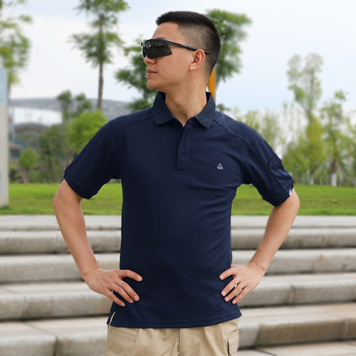 美国BMT黑峰战术T恤军迷户外短袖POLO衫男夏季Coolmax运动速干衣 - 图0