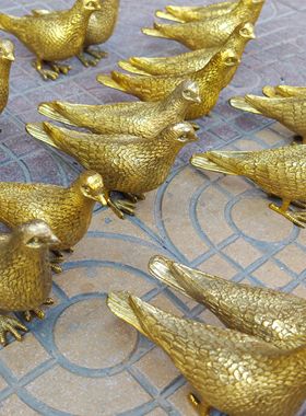 铜器铜鸽子一对和平鸽和谐爱情幸福的象征家饰工艺摆件招财