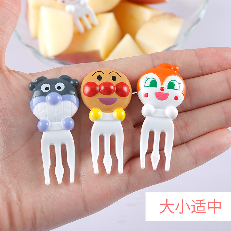 面包超人叉子宝宝吃水果盘带婴儿儿童餐具安全果叉签果插可爱卡通