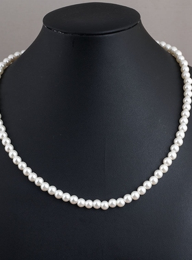 2023年新款珍珠项链搭配旗袍人造连衣裙单层配饰仿女装饰品毛衣链