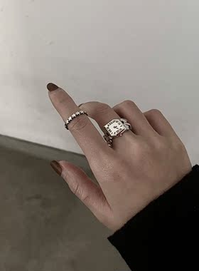 个性罗马数字手表形状开口戒指男女街头朋克