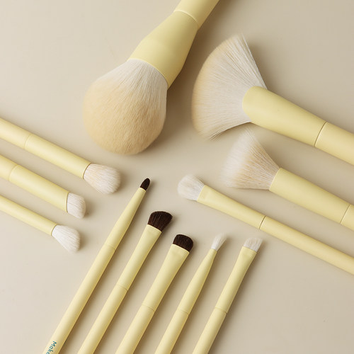 【周小磕联名款】魅女郎黄油12支化妆刷套装动物毛眼部刷送收纳包 - 图3