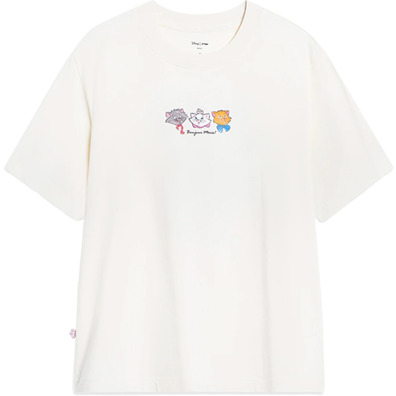 Lining/李宁正品玛丽猫联名系列女子宽松短袖T恤AHST614 - 图3