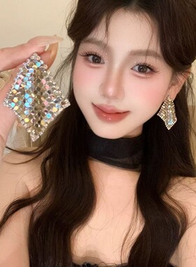 法式气质流光魔毯耳饰女小众设计感精致耳钉夸张独特漂亮耳环批发