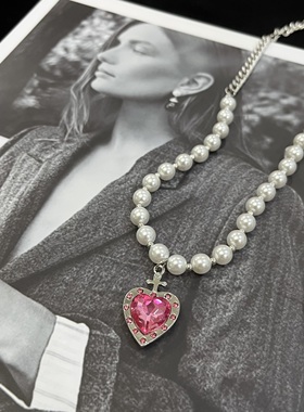 二九珍珠项链女钛钢拼接ins