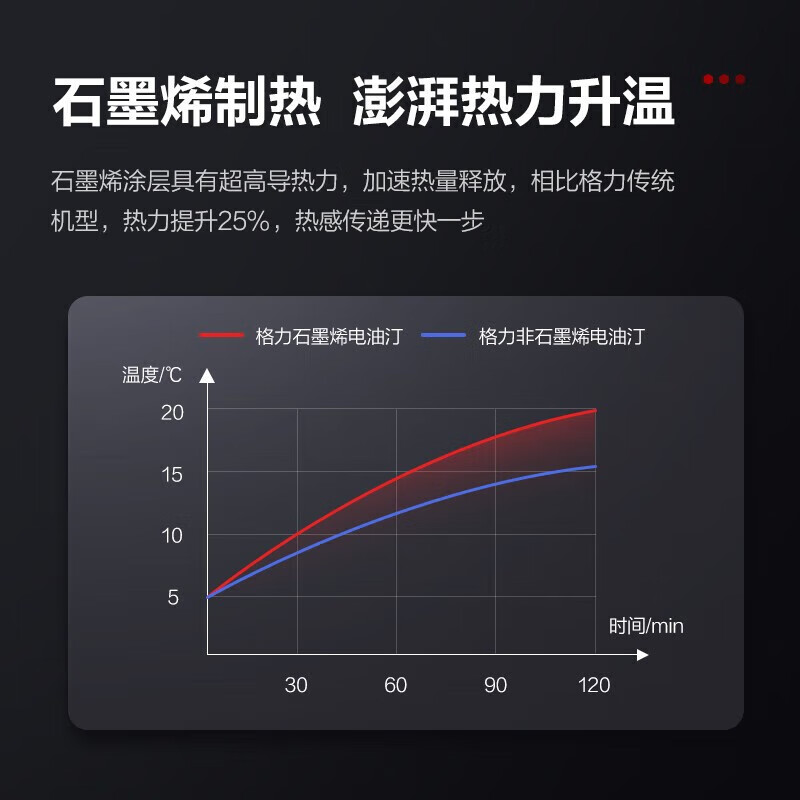 格力石墨烯取暖器家用遥控电暖器电热油汀电暖气办公室电油汀13片